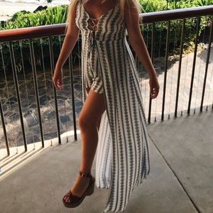 Boho Maxi/ high low Romper
